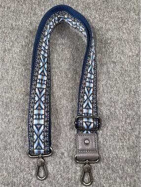 Woven Boho Replacement Crossbody Strap Blue Gray